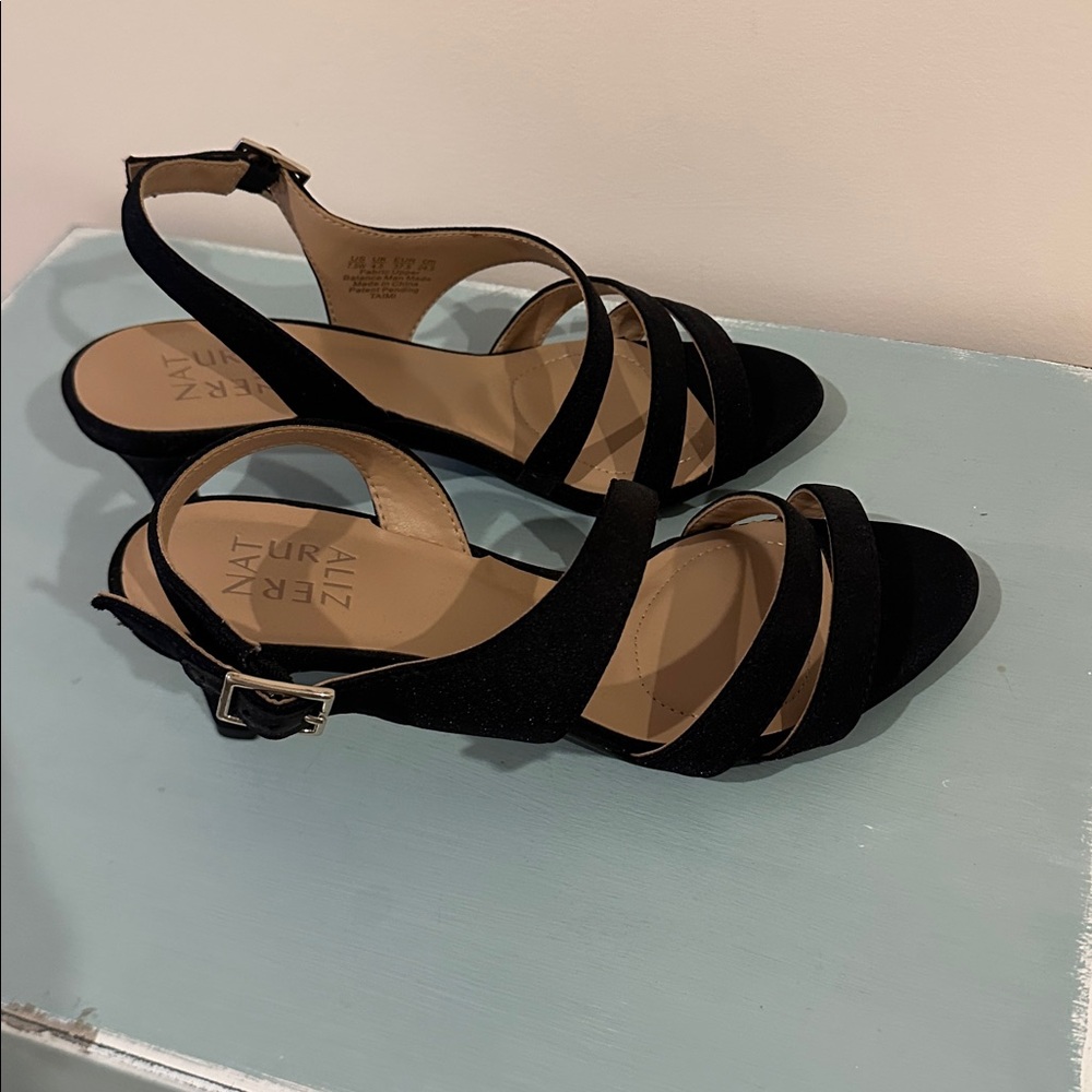 Naturalizer Black Multi-Strap Slingback Heels - image 2